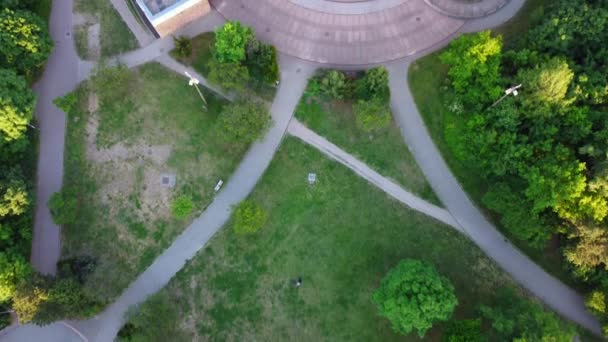 Edifícios Representativos Rda Belo Voo Visão Aérea Lentamente Inclinam Imagens — Vídeo de Stock