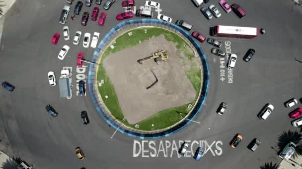 パセオ レフォルマでの交通量の多い中 メキシコ市で社会正義を要求する無人機との空中ビュー — ストック動画