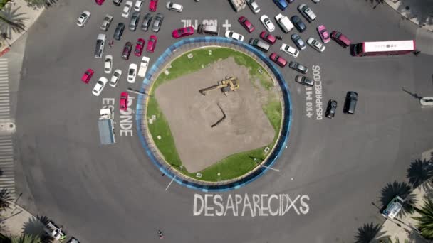 メキシコの社会正義のための需要の静的な空中ショットパセオ レフォルマ メキシコの都市でほとんど車両のトラフィック — ストック動画