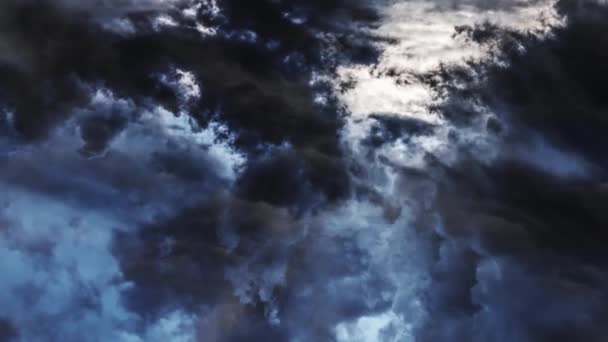 Nubes Cúmulos Moviéndose Con Tormentas Eléctricas — Vídeo de stock