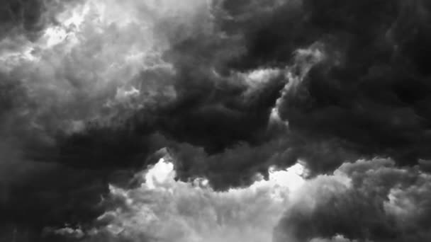 Nubes Oscuras Con Tormentas Eléctricas Golpes — Vídeos de Stock