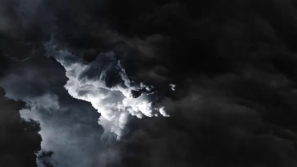 Nuvens Cúmulos Escuras Com Trovoadas Golpes — Vídeo de Stock