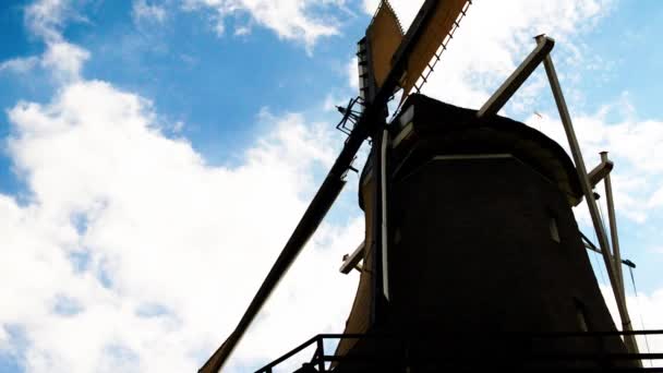 Eine Traditionelle Holländische Windmühle Den Niederlanden — Stockvideo