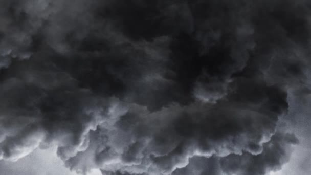 Tormenta Estalló Las Nubes Oscuras Blancas — Vídeos de Stock