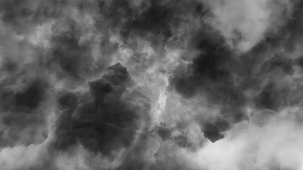 Zwarte Wolken Lucht Onweersbuien — Stockvideo