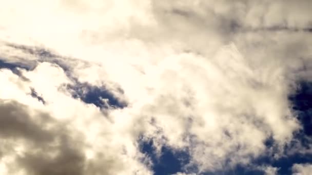 Clouds Passing Blue Sky Sunshine Day — Video