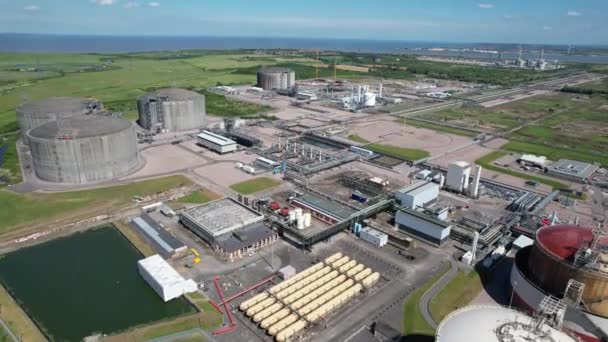 Réseau National Grain Gnl Terminal Réservoirs Stockage Gaz Kent Drone — Video