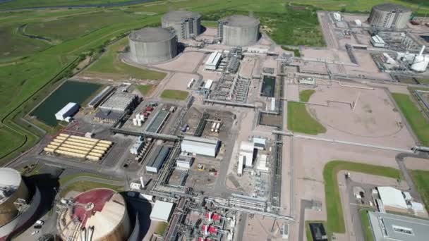 National Grid Grain Lng Terminal Gas Storage Kent Drone Aerial — Vídeo de Stock