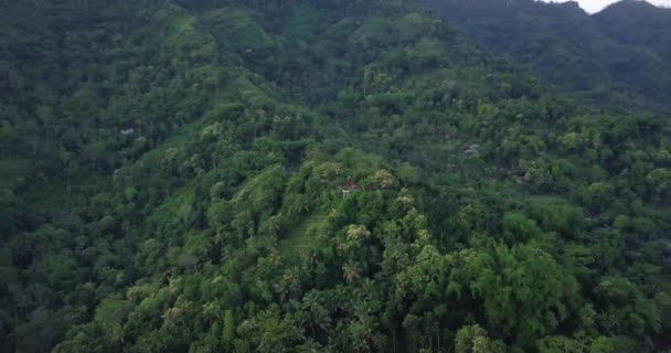 Hill Med Utsikt Över Sumbing Mountain Central Java Indonesien Dimmig — Stockvideo