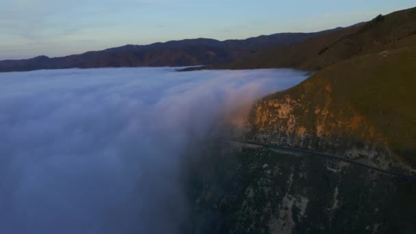 Drone Shots Pacific Coast Cliffs Big Sur Carmel Highlands California — Video