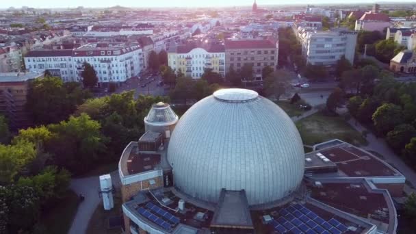 Planétarium Appartient Chaque Visite Berlin Incroyable Vue Aérienne Courbe Panoramique — Video