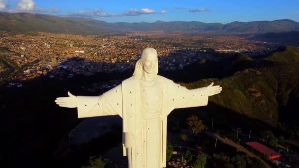 Chamado Cristo Concordia Cochabamba Bolívia Dos Lugares Famosos Para Visitar — Vídeo de Stock