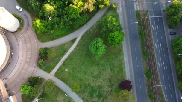 Torre Berlim Também Carinhosamente Chamado Aspargos Voo Vista Aérea Lindo — Vídeo de Stock