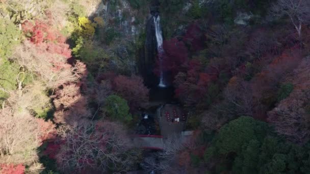 Sun Rising Valley Minoo Falls Aerial Tilt Early Morning — Stockvideo