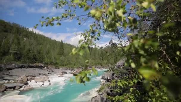 Turkusowa Woda Ujawnia Marmorslottet Helgeland Północna Norwegia — Wideo stockowe