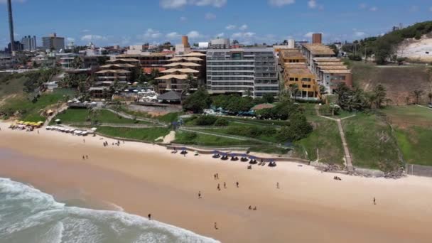 Waterfront Luxury Resort Natal Brazílie Letecká Orbitální Krásnou Písečnou Pláží — Stock video