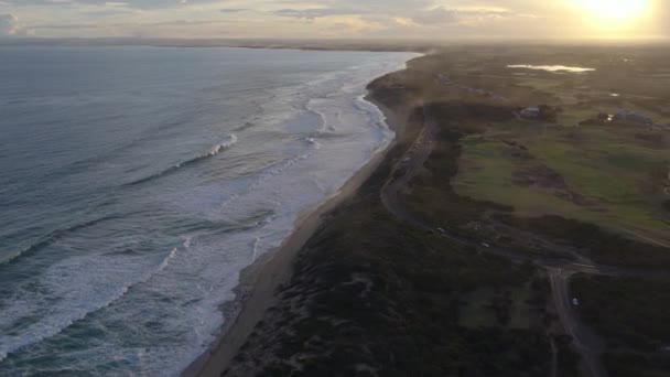 Aerial Views Coast Barwon Heads Later Afternoon Victoria Australia April — Stock Video