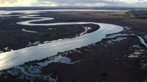 Letecký Výhled Proti Proudu Řeky Barwon Směrem Jezeru Connewarre Poblíž — Stock video