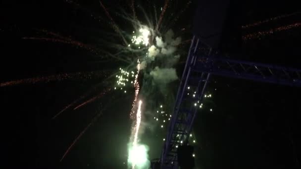 Firework Event Bright Multicolored Glowing Stars — Stockvideo