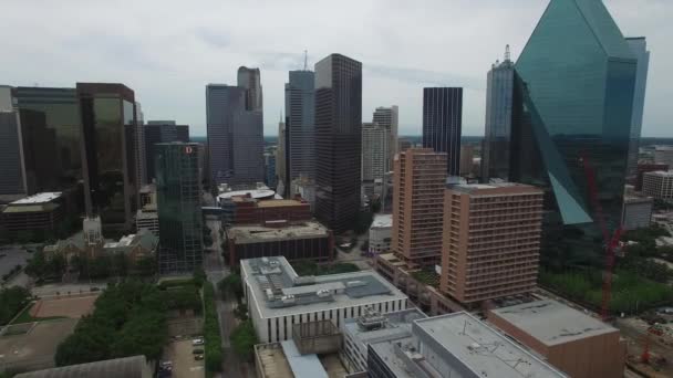 Slider Aerial Drone Shot Downtown Dalas Texas — ストック動画