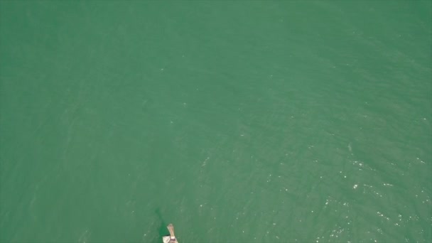 鳥の目ロングテールボートの女性のビュー — ストック動画