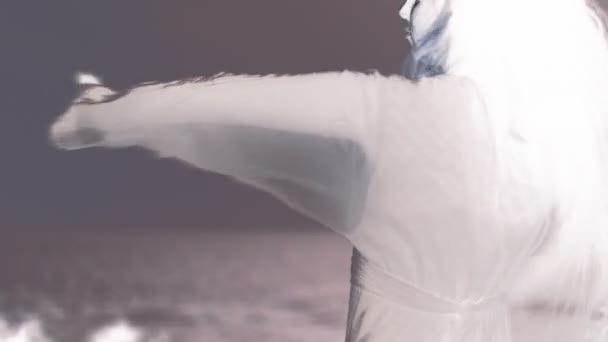 Sufi Whirling Close Milky Color — Vídeo de Stock