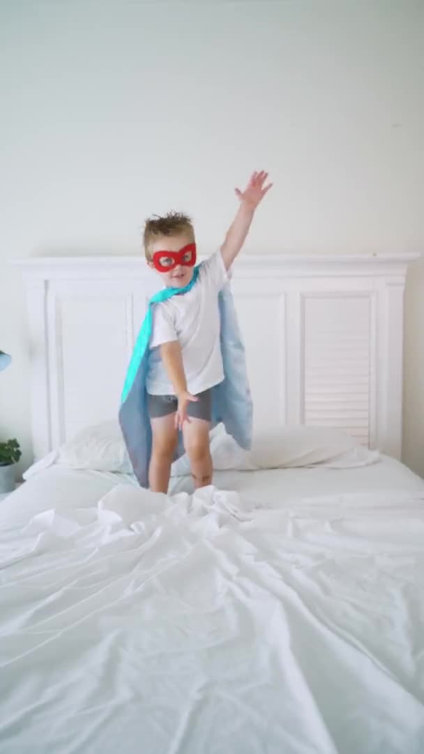 Superhero Boy Jumping Bed — Video