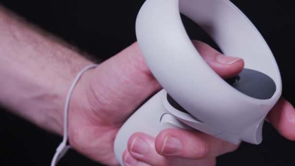 Hand Using Controller Playing Virtual Reality Game Steady Shot — Video Stock