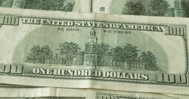 Independence Hall Back 100 Dollar Bill — Video Stock