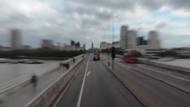 Hyperlapse Vervaging Londen Stad Vanaf Bus Het Centrum Van Londen — Stockvideo