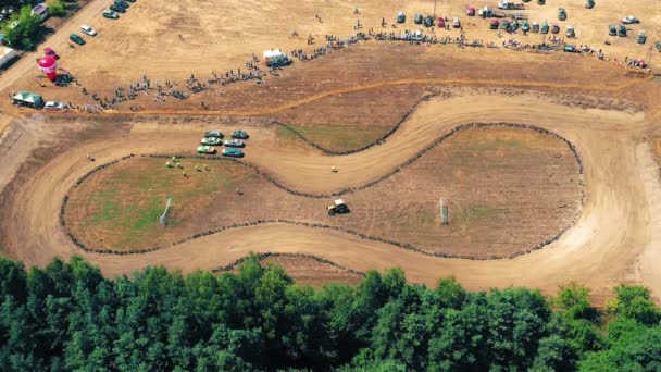 Αθλητικές Εκδηλώσεις Autocross Σπορ Αυτοκίνητα Τρέχουν Παραδοσιακό Ράλι Αγωνιστικό Αυτοκίνητο — Αρχείο Βίντεο