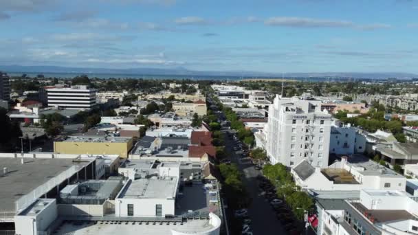 Wide Aerial Drone View San Mateo City California Usa Cityscapes — Vídeo de Stock