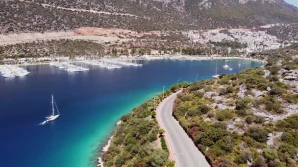 Boat Sailing Harbor Turkey — Wideo stockowe