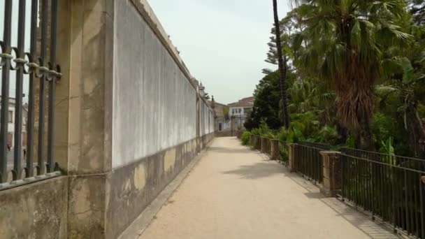 Cerca Pedra Protegendo Jardim Botânico Universidade Coimbra — Vídeo de Stock