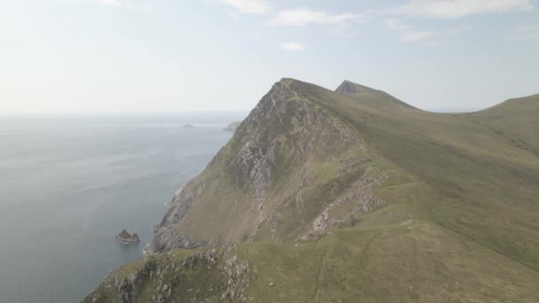 Prachtig Uitzicht Croaghaun Cliff Fog Achill Island County Mayo Ierland — Stockvideo
