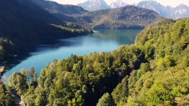 Jezioro Hohenschwangau Alpach Bawarskich — Wideo stockowe