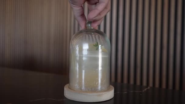 Erfrischender Cocktail Glas Servierendes Getränk — Stockvideo