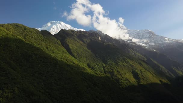 Aerial Drone Shot Annapurna Mountains Nepal — 图库视频影像