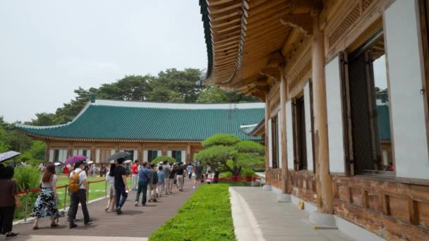 Presidential Residence Cheong Dae Blue House Opened Public Flooded Tourists — Stockvideo