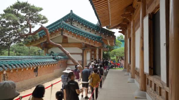 Overcrowded People Presidential Residence Traditional Hanok Style Cheong Dae — 비디오