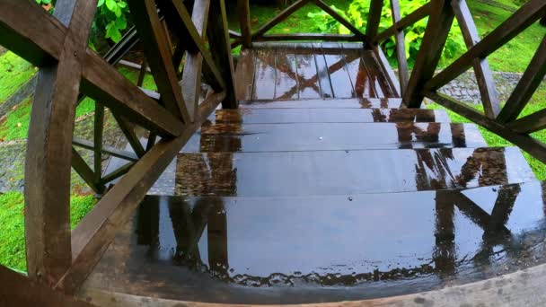 Lluvia Cayendo Sobre Escaleras Madera Sao Tome África — Vídeos de Stock