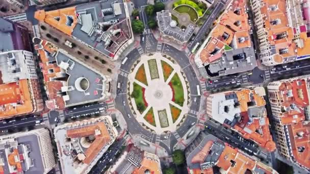 Вигляд Вгорі Праворуч Від Моюа Плаза Міській Площі Більбао Іспанія — стокове відео