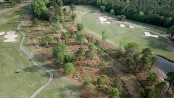 Terrain Golf Magnolia Greens Leland Caroline Nord Panoramique Aérien — Video