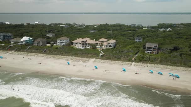 Emerald Isle Seafront North Carolina Beach Resort Real Estate — Vídeos de Stock