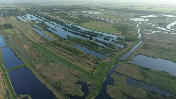 Dutch Polders Countryside Landscape Province Friesland Netherlands Inglés Antena — Vídeo de stock