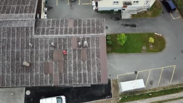 Střecha Domu Silnice Pohled Shora Mavic Drone Letecký Pohled Morges — Stock video