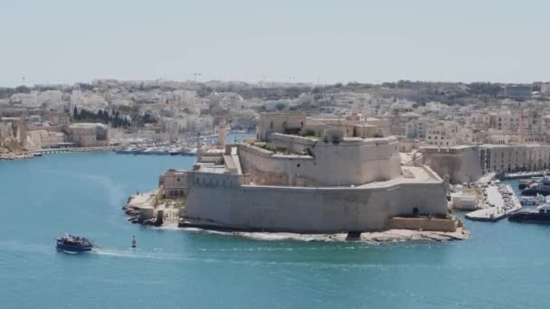 Fort Angeloin Valletta Malta Día Soleado — Vídeo de stock