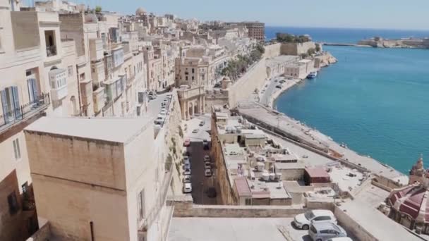 Southern Cityscape Valletta Malta Sunny Day — Stockvideo