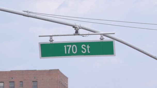 170Th Street Sign Queens New York — Stockvideo