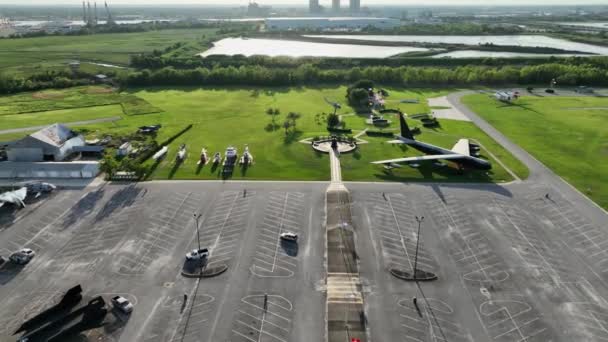 Aerial View Uss Alabama Battle Ship Memorial Park Museum Mobile — Video Stock